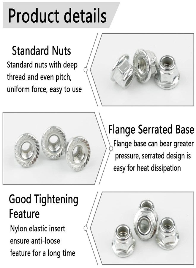 Rchobbytop 20 Pairs M4 Lock Nuts Serrated Flange Nylon Insert and M4 Flat Washers Cross Socket Wrench for 1/10 Traxxas Axial HPI Redcat HSP Model RC Vehicles Wheel, Silver - Image 4